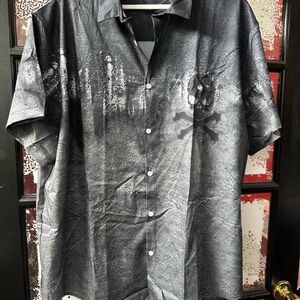 Men's Gray Skull Print Shirt